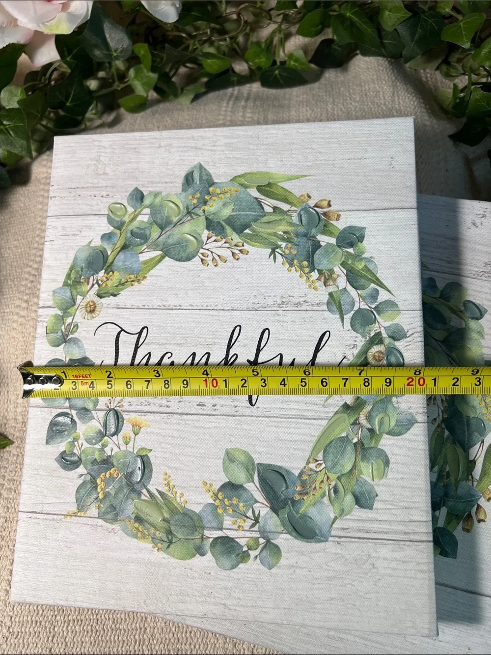 🌻Thankful & Blessed Green Wreath Wall Art - Home Holiday Décor